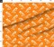Orange Dinosaur Tyrannosaurus Rex Trex Dino Bones Kid Small Scale Jurassic Custom Printed Fabric by Spoonflower Various Fabrics by the Yard or Fat Quarter